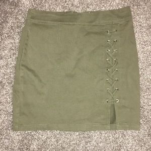 Army green skirt
